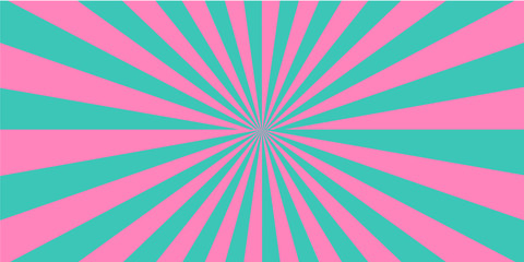 Geometric design Green and pink Starburst light halo Circular cartoon background