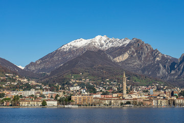 Fototapeta na wymiar Town of Lecco, Italy in December time