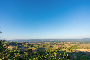 beautiful blue sky high peak mountains mist fog wildlife green forest at Khao Koh Phu Tub Berk Phetchabun Thailand guiding idea long weekend for backpacker camping campfire relaxing hiking  