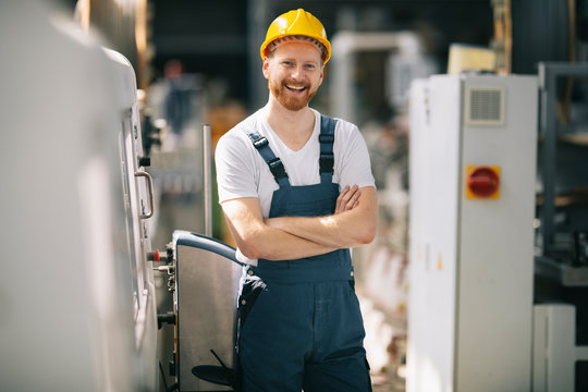 Portrait of worker in factory.
