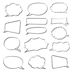 Obraz premium Speech bubbles. Hand drawn sketch
