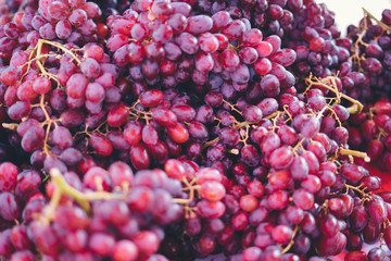 Purple grapes in the fresh market