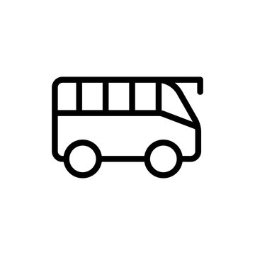 Tourist bus icon vector. A thin line sign. Isolated contour symbol illustration