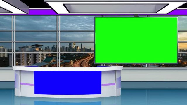 3D Virtual Studio Set Green Screen Background