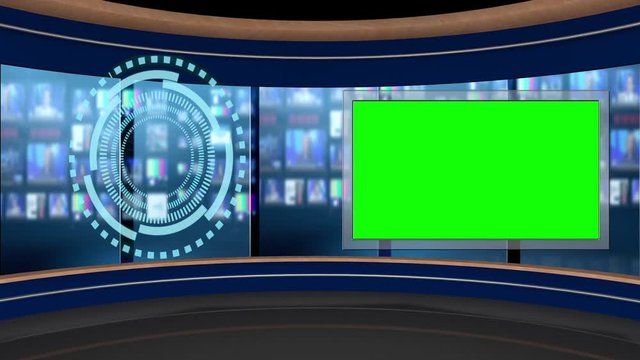 3D Virtual Studio Set Green Screen Background