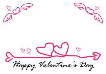 happy valentines day card,valentines day greetings, heart shape frame, vector illustration of a couple in love.