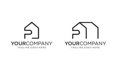 Creative home line logo design concept	