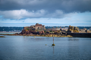 Obraz premium View from the see to Elizabeth Castle, Jersey