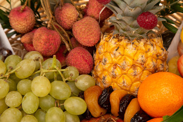 Close up shot of a selection of fruits.