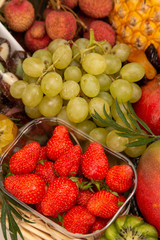 Naklejka na ściany i meble Close up shot of a selection of fruits.