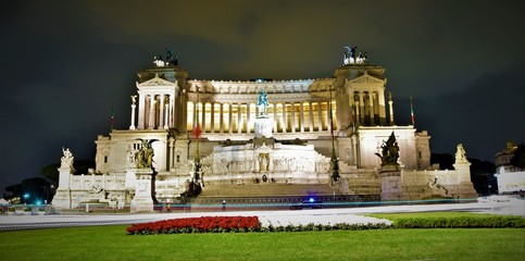 The Victor Emmanuel II National Monument in the night