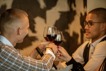 People Drink wine enjoy to night, Business People Party Celebration Success Concept