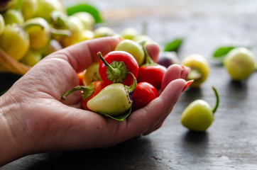 Close up of hot pepper