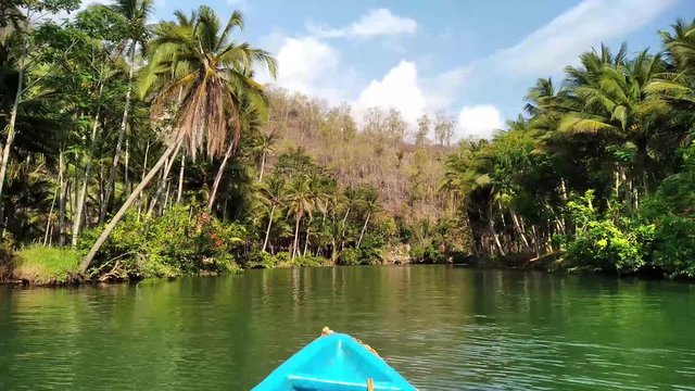 views of the Maron river in Pacitan seen from the boat