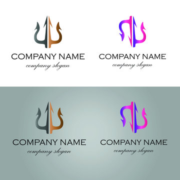 logo trodent, tr&oacute;jząb, harpun, harpoon, logo, neptun, posejdon,