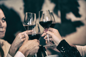 People Drink wine enjoy to night, Business People Party Celebration Success Concept