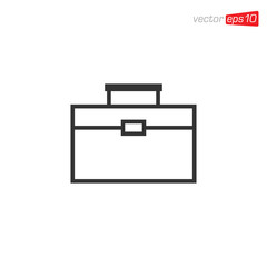 Suitcase or Briefcase Icon Design Vector