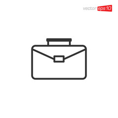 Suitcase or Briefcase Icon Design Vector