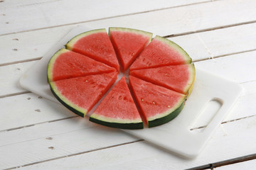 delicious watermelon cut into triangles