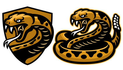 rattle snake mascot in set