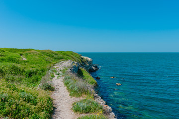 Seascape background- sea and stones