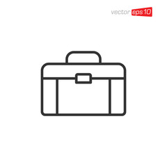 Suitcase or Briefcase Icon Design Vector