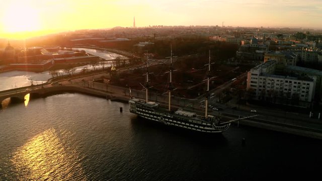 Old sailing ship frigate "Grace" Saint-Petersburg