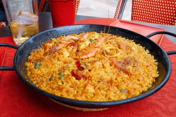 Rice with seafood, typical seafood cuisine of Andalusia