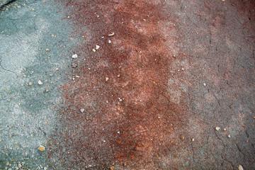 Red and blue colored clay soil