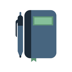 diary with pen isolated icon