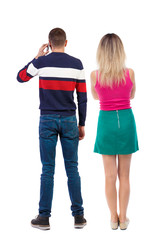 Back view of couple.