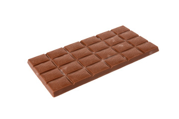 Chocolate bar isolated on white background.