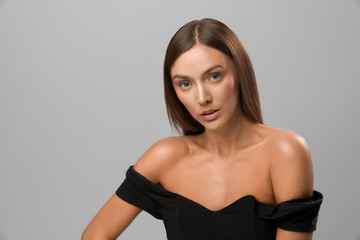 Naklejka premium Portrait of young beautiful woman.