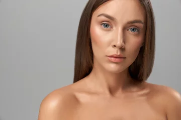 Close up of young pretty woman.