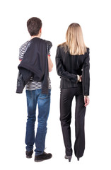 Fototapeta premium Back view of couple.