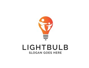 Creative light bulb lamp logo. Modern icon vector graphic