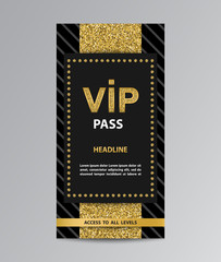 VIP pass admission with glittering stripe - obrazy, fototapety, plakaty