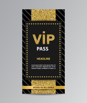 VIP pass admission with glittering stripe