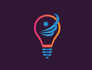 Creative light bulb lamp logo. Modern icon vector graphic