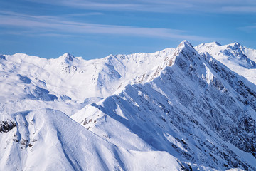 Nature in Hintertux Glacier ski resort of Austria