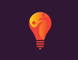 Creative light bulb lamp logo. Modern icon vector graphic