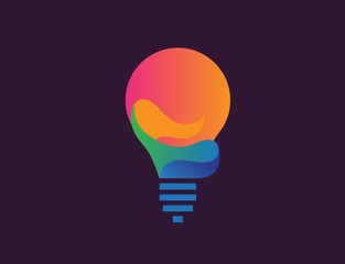 Creative light bulb lamp logo. Modern icon vector graphic