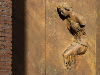  detail of the door of the church of Santa Maria degli Angeli in piazza Repubblica