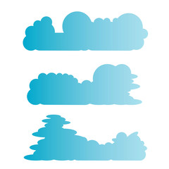 blue cloud, bubble shape vector set 