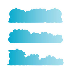 blue cloud, bubble shape vector set 