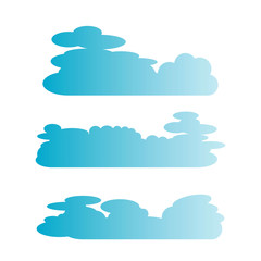 blue cloud, bubble shape vector set 