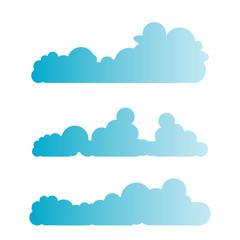 blue cloud, bubble shape vector set 