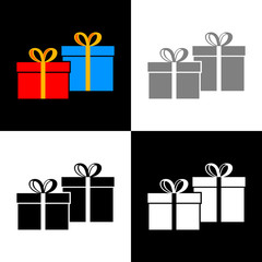 Gift icon set, vector illustration