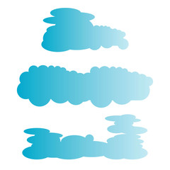 blue cloud, bubble shape vector set 