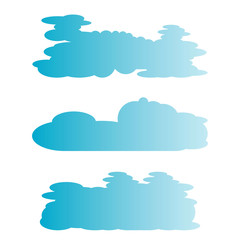 blue cloud, bubble shape vector set 